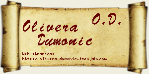 Olivera Dumonić vizit kartica